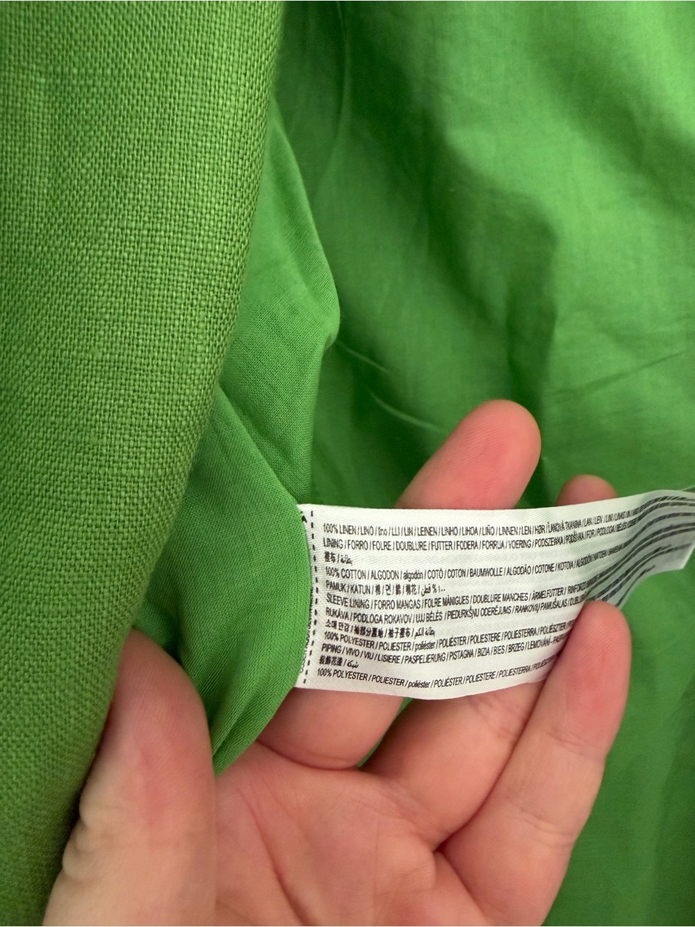 100% linen green MANGO blazer - Picture 4 of 7